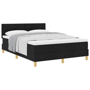 vidaXL Lit à ressorts avec coussin Noir 160 x 200 cm tissu