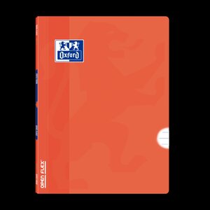 LOT de 10 Oxford School Classic Openflex A4 Agrafé Cahier - Couverture Plastique Robuste - 1 Ligne avec Marge - 48 Feuilles - Orange