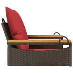vidaXL Balancelle avec coussins marron 63x62x40 cm résine tressée