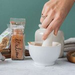 Mortier et pilon en grès blanc + cumin entier bio - 40 g