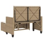 vidaXL Banc de jardin et coussins et repose-pied beige résine tressée