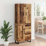 vidaXL Haut Armoire 2 Pièces Bois Ancien Bois Aggloméré et Verre