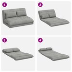 vidaXL Fauteuil de sol ajustable Gris clair Velours