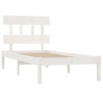 vidaXL Cadre de lit Blanc Bois massif 90x200 cm