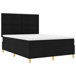 vidaXL Lit à ressorts avec matelas Noir 160 x 200 cm tissu