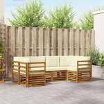 vidaXL Ensemble de canapé d'angle avec coussin 6 Pièces Naturel et Crème