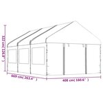 vidaXL Belvédère avec toit blanc 6 69x4 08x3 22 m polyéthylène