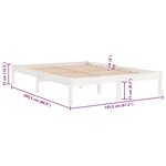 vidaXL Cadre de lit Blanc Bois massif 150x200 cm Très grand