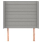 vidaXL Tête de lit avec oreilles Gris clair 93x16x118/128 cm Tissu