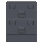 vidaXL Table de chevet anthracite 34 5x39x44 cm acier