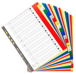 Jeu d'intercalaires alphabétiques polypro 20 touches multicolores. Format A4+. x 20 EXACOMPTA