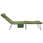 vidaXL Transat pliant avec coussin 2 Pièces Vert foncé