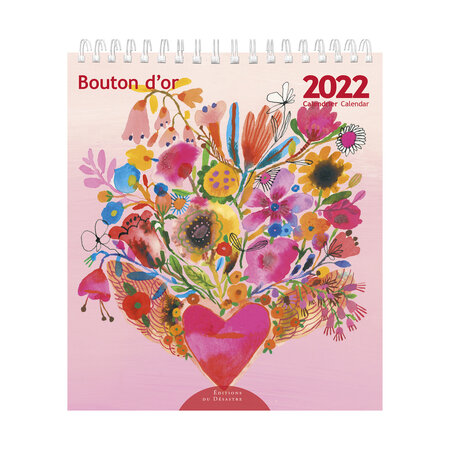 Calendrier 2022 14x16 cm bouton d'or