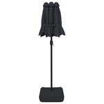 vidaXL Parasol de jardin à double tête avec LED noir 316x145 cm