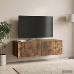 vidaXL Meuble TV mural Chêne fumé 98 x 41 x 30 cm Bois d'ingénierie