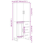 vidaXL Buffet haut Gris béton 69 5x34x180 cm Bois d'ingénierie