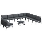 vidaXL Ensemble de canapé de jardin 11 Pièces Anthracite Acier