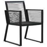 vidaXL Mobilier à dîner d'extérieur 7 Pièces Rotin PVC Noir