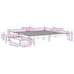 vidaXL Cadre de lit sans matelas cire marron 200x200cm bois pin massif
