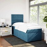vidaXL Sommier à lattes de lit avec matelas bleu 100x200 cm