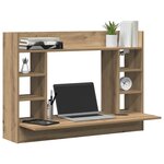 vidaXL Bureau mural chêne artisanal 105 x 48 x 75 cm Bois d'ingénierie