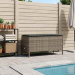 vidaXL Pouf de Jardin Gris et Gris foncé 80 x 38 x 45 cm Rotin PE