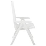 vidaXL Chaises inclinables de jardin 2 Pièces Plastique Blanc