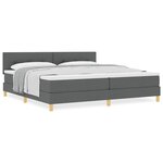 vidaXL Lit boxspring avec matelas Gris foncé 200 x 200 cm tissu