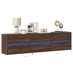 vidaXL Meuble TV mural avec LED chêne marron 180x31x45 cm