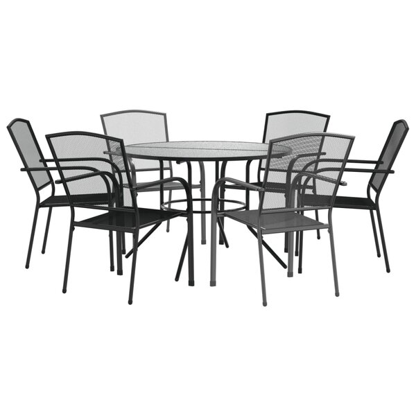 vidaXL Ensemble de chaises de jardin empilables 7 Pièces anthracite