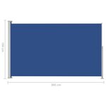 Vidaxl auvent latéral rétractable de patio 180x300 cm bleu