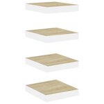 vidaXL Étagères murales 4 Pièces Chêne et blanc 23x23 5x3 8 cm MDF