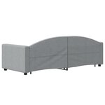 vidaXL Lit de jour avec gigogne et tiroirs gris clair 80x200 cm tissu