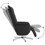 vidaXL Fauteuil inclinable avec repose-pieds noir similicuir
