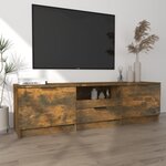 vidaXL Meuble TV Chêne fumé 140x35x40 cm Bois d'ingénierie