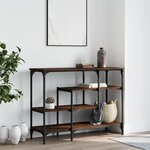 vidaXL Table console avec étagères chêne marron 100x35x75 cm