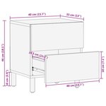vidaXL Cabinet de chevet Blanc 40 x 33 x 46 cm Bois de mangue massif
