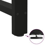 vidaXL Pieds de table basse Noir 2 pièces 60 x (30-31) cm Acier