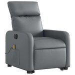 vidaXL Fauteuil inclinable de massage électrique gris similicuir