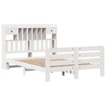 vidaXL Lit bibliothèque sans matelas blanc 140x190 cm bois pin massif