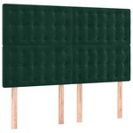 vidaXL Tête de lit à LED Vert foncé 144x5x118/128 cm Velours