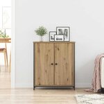 vidaXL Buffet chêne artisanal 70 x 30 x 80 cm Bois d'ingénierie