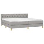 vidaXL Sommier à lattes de lit avec matelas Gris clair 200x200cm Tissu