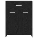 vidaXL Cabinet de salle de bain avec tiroir Chêne noir 60 x 33 x 80 cm