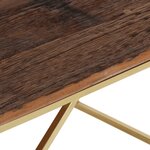 vidaXL Table basse doré acier inoxydable et bois de mélèze massif