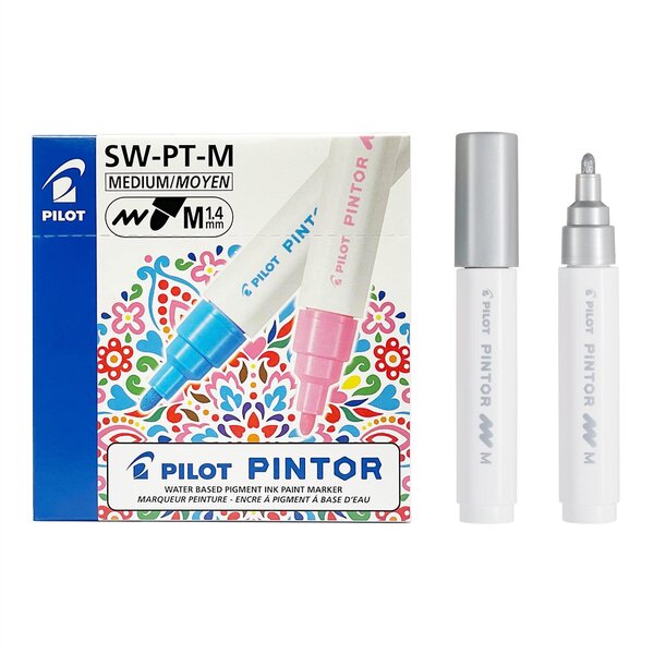 Marqueur à pigment PINTOR  medium  argent x 6 PILOT