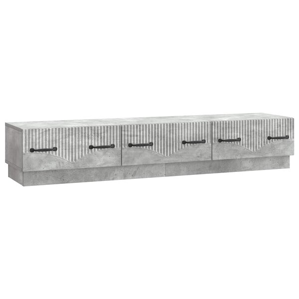 vidaXL Meuble TV Gris béton 147 x 34 5 x 27 cm Bois d'ingénierie