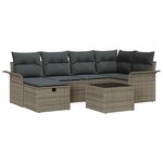 vidaXL Ensemble de canapé de jardin 7 Pièces Gris 242.5 x 132.5 x 85 cm
