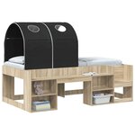 vidaXL Tunnel de lit pour lit mezzanine d'enfants 2 pc Noir Polyester