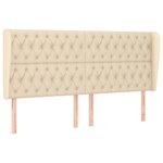 vidaXL Tête de lit avec oreilles Crème 203x23x118/128 cm Tissu